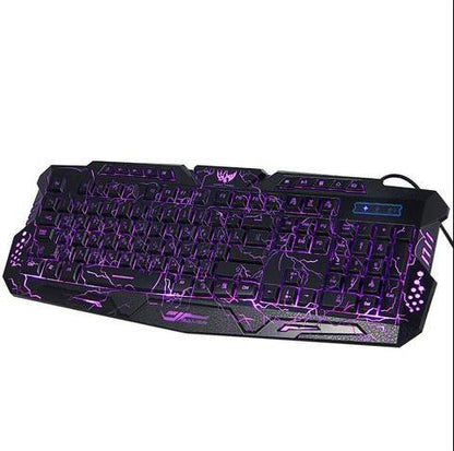 Crack-Tastatur 3-Farbige USB-LED-Gaming-Tastatur
