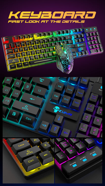 Kuiying T6RGB Light-Up Keyboard and Mouse Set