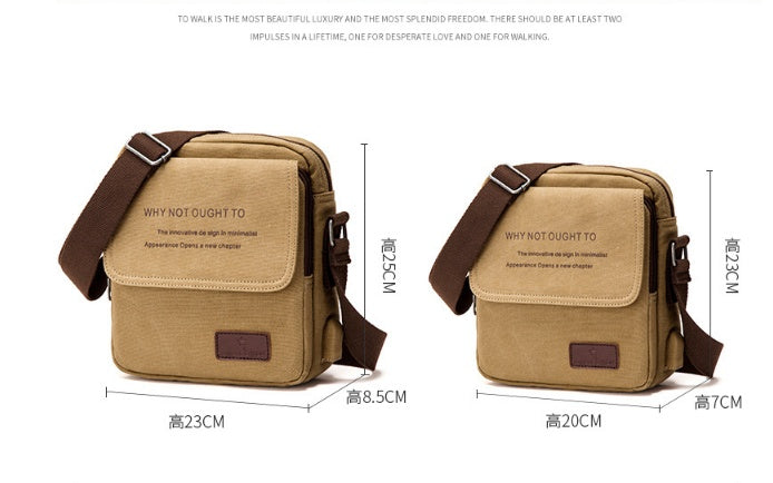 Canvas-Schultertasche