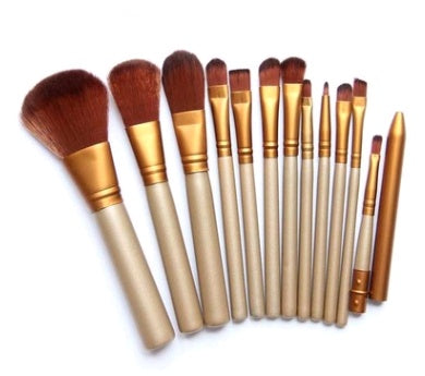 12-piece iron makeup brush set, including makeup tools and makeup applicators