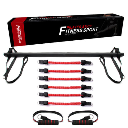 Pilates bar set with resistance bands, portable home fitness equipment, Perfect Stretched Fusion training bar and bands