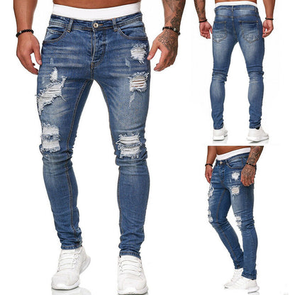 Modische Casual Rissen Vintage pantalones vaqueros ajustados