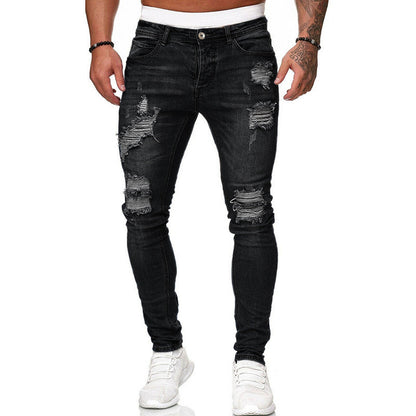 Modische Casual Rissen Vintage pantalones vaqueros ajustados