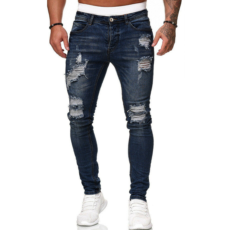 Modische Casual Rissen Vintage pantalones vaqueros ajustados