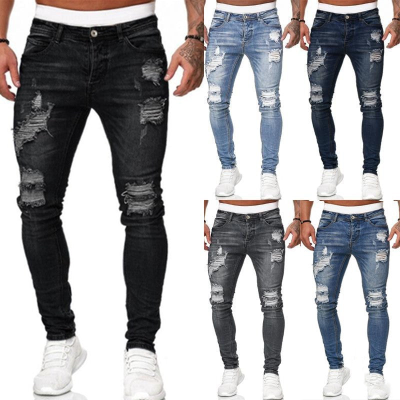 Modische Casual Rissen Vintage pantalones vaqueros ajustados