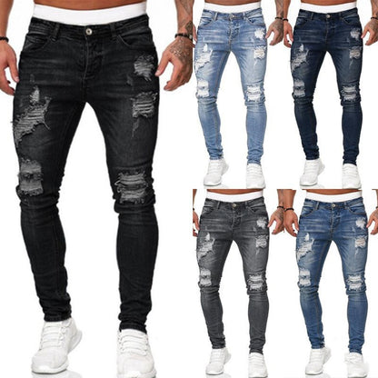 Modische Casual Rissen Vintage pantalones vaqueros ajustados