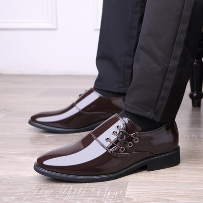 Plus Sizes Lackleder Business Lace-Up Oxfords Style Schuhe