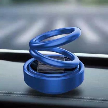 Solar-powered, rotating car air freshener with bench seat