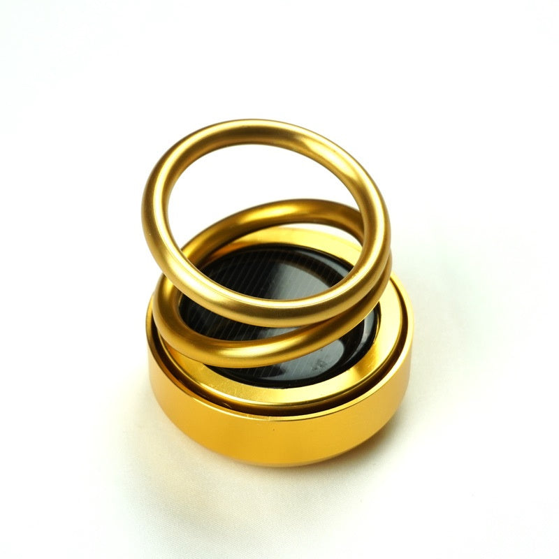 Solar-powered, rotating car air freshener with bench seat