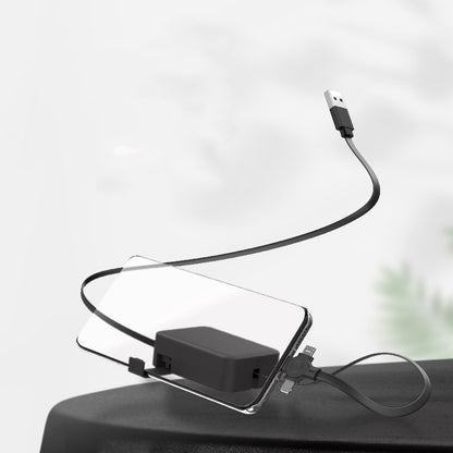 4-in-1-Einziehkabel, kreatives Macaron-USB-C-Micro-Kabel für iPhones mit Handyhalterung, Lade- und Datenkabel sowie Aufbewahrungsbox