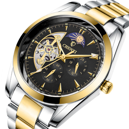 Edelstahl Quarz Mechanische Business Armbanduhr