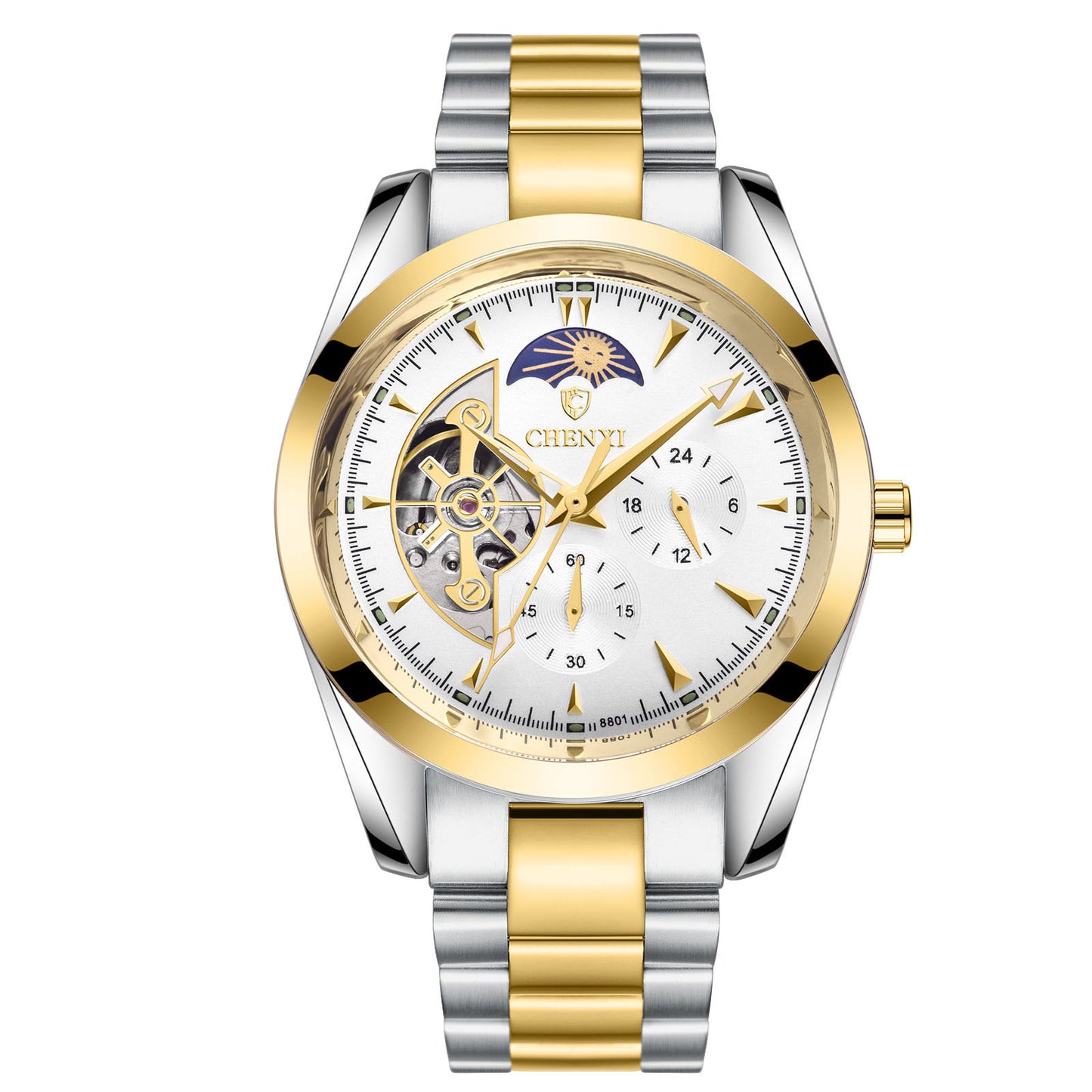 Edelstahl Quarz Mechanische Business Armbanduhr