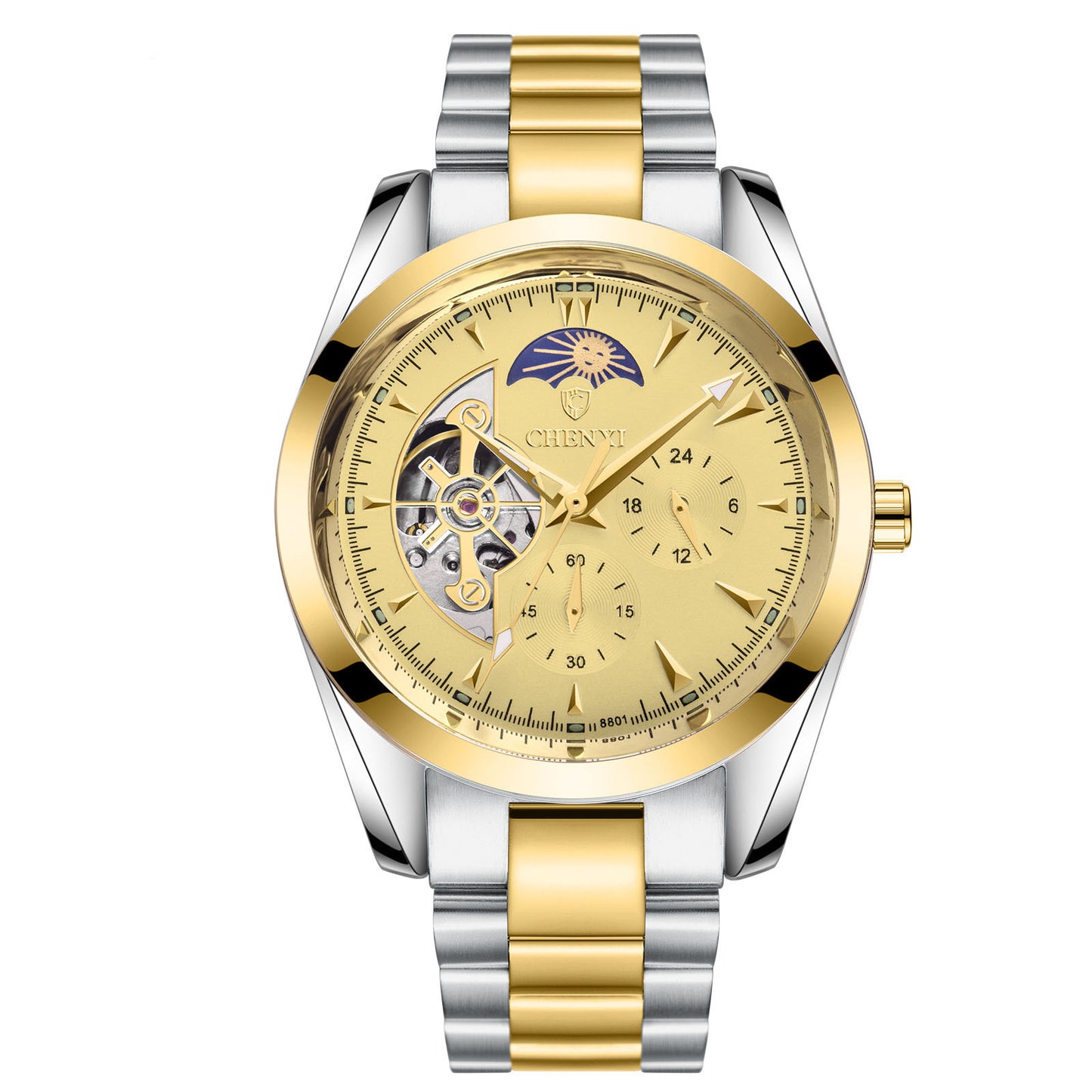 Edelstahl Quarz Mechanische Business Armbanduhr