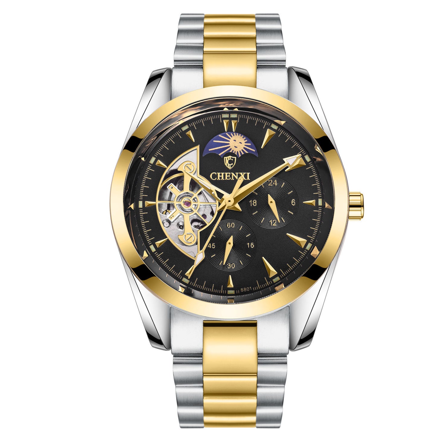 Edelstahl Quarz Mechanische Business Armbanduhr