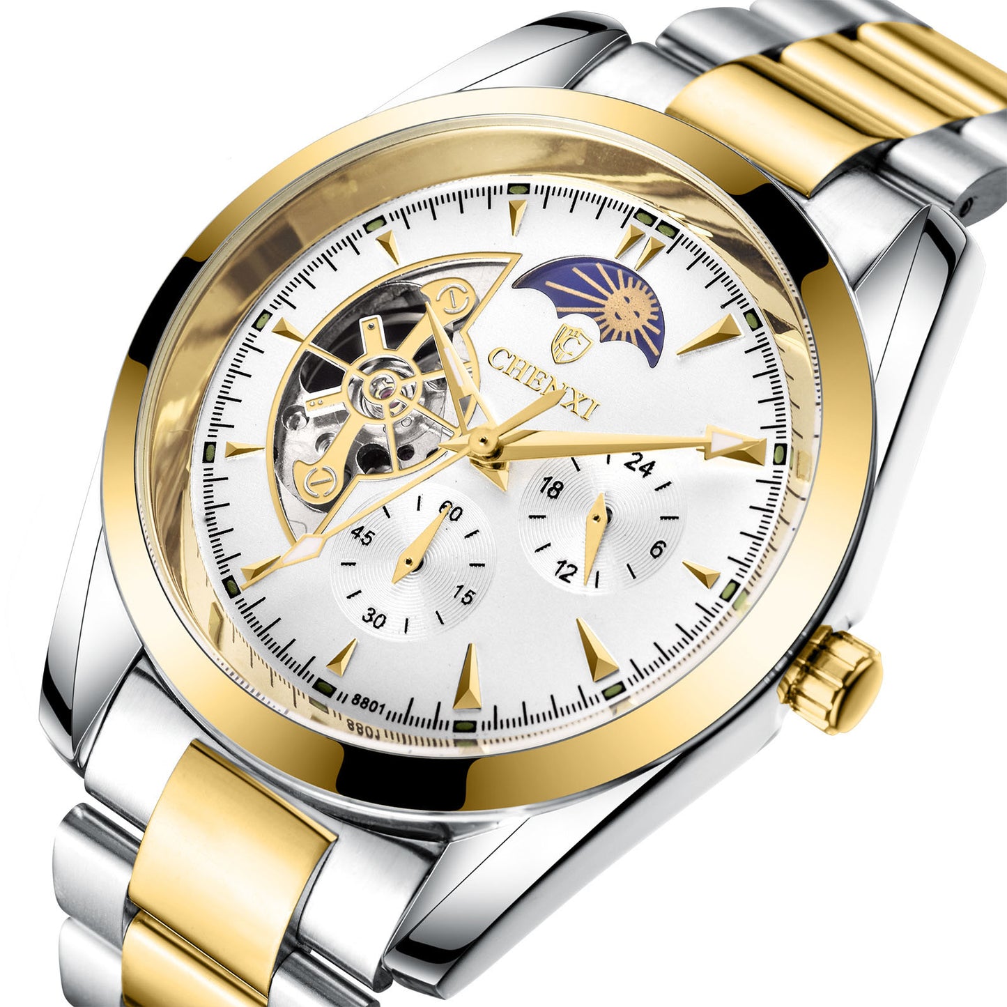 Edelstahl Quarz Mechanische Business Armbanduhr