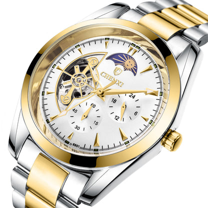 Edelstahl Quarz Mechanische Business Armbanduhr