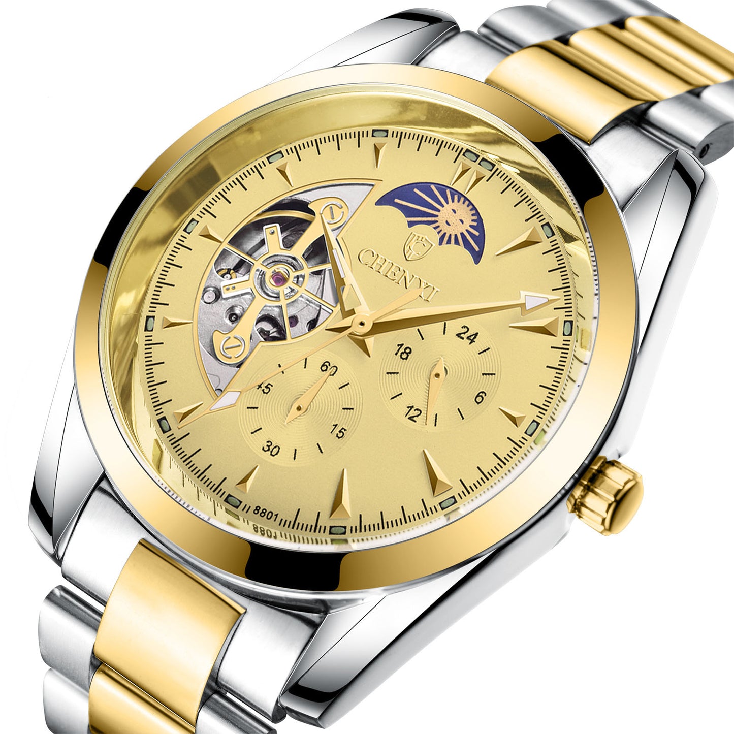 Edelstahl Quarz Mechanische Business Armbanduhr