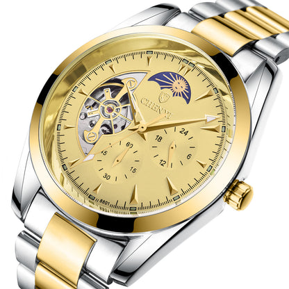 Edelstahl Quarz Mechanische Business Armbanduhr
