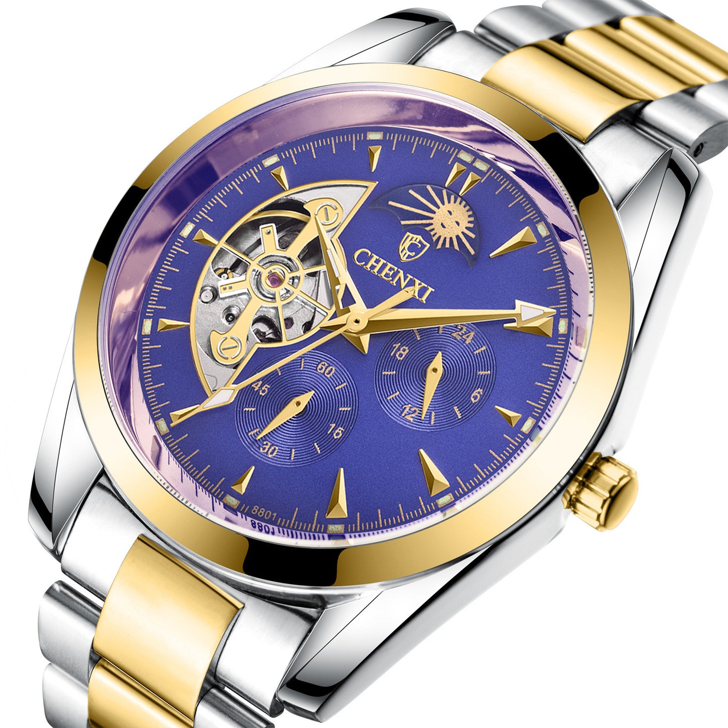 Edelstahl Quarz Mechanische Business Armbanduhr