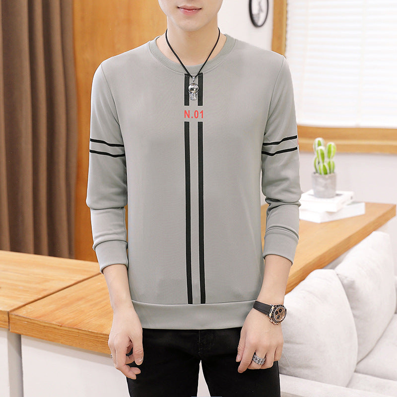 Bedrucktes Rundhalsausschnitt Langarmshirt