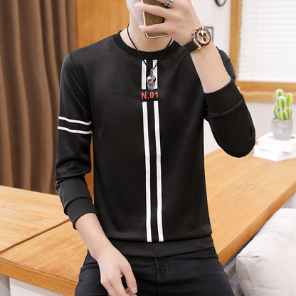 Bedrucktes Rundhalsausschnitt Langarmshirt