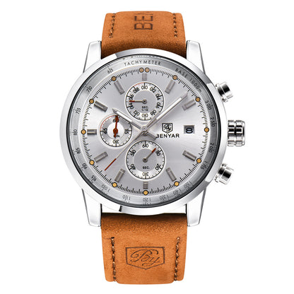 Luxusmarke Quarzuhr Business Leder Armbanduhr