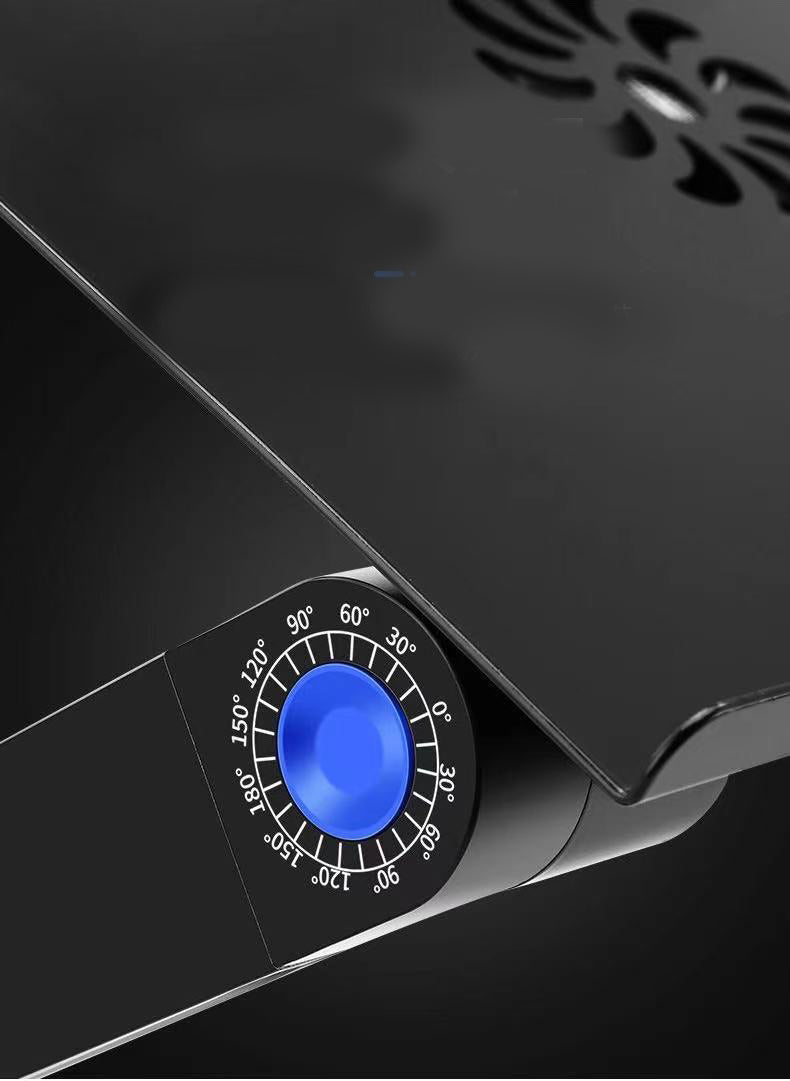 Foldable computer desk for notebooks with dual fans