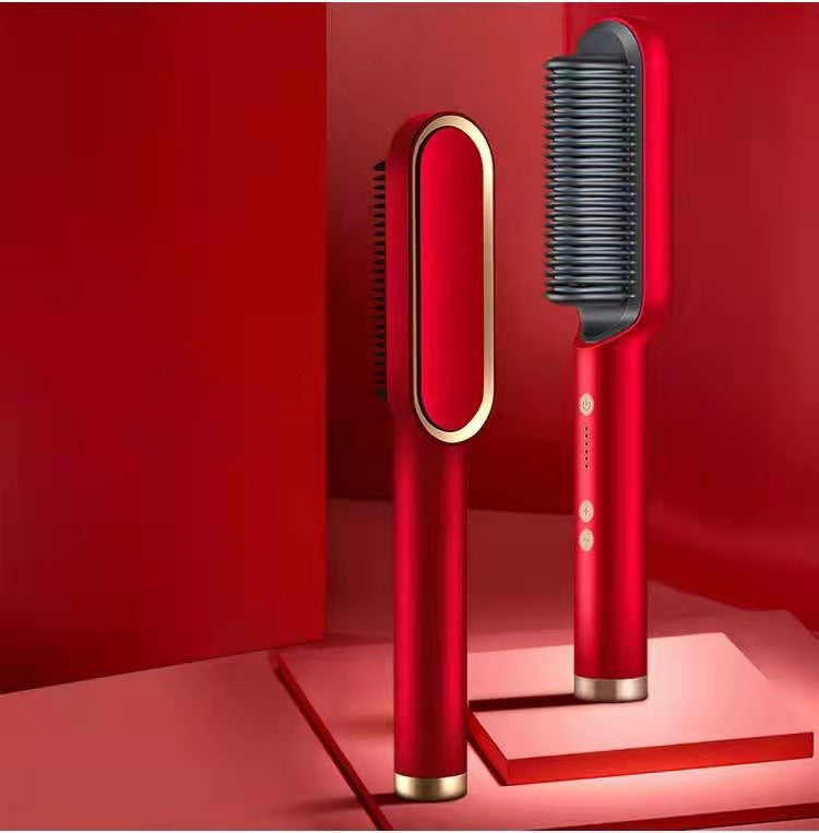 360° Doppelfunktion Locken Glätten Keramik 2-in-1-Haarglättungskamm