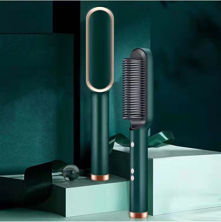 360° Doppelfunktion Locken Glätten Keramik 2-in-1-Haarglättungskamm