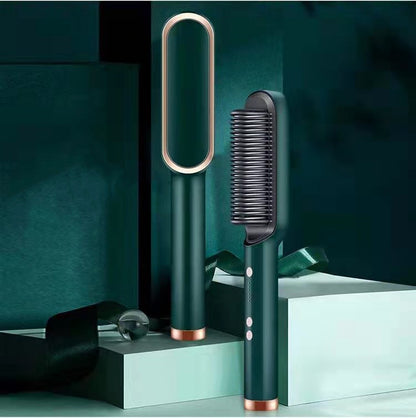 360° Doppelfunktion Locken Glätten Keramik 2-in-1-Haarglättungskamm