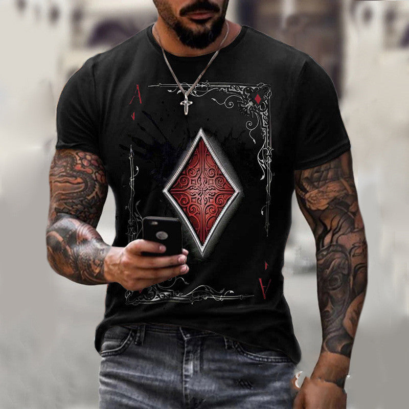 Playing card motif T-shirt