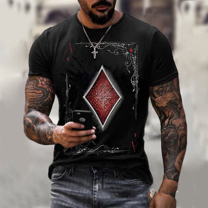 Playing card motif T-shirt