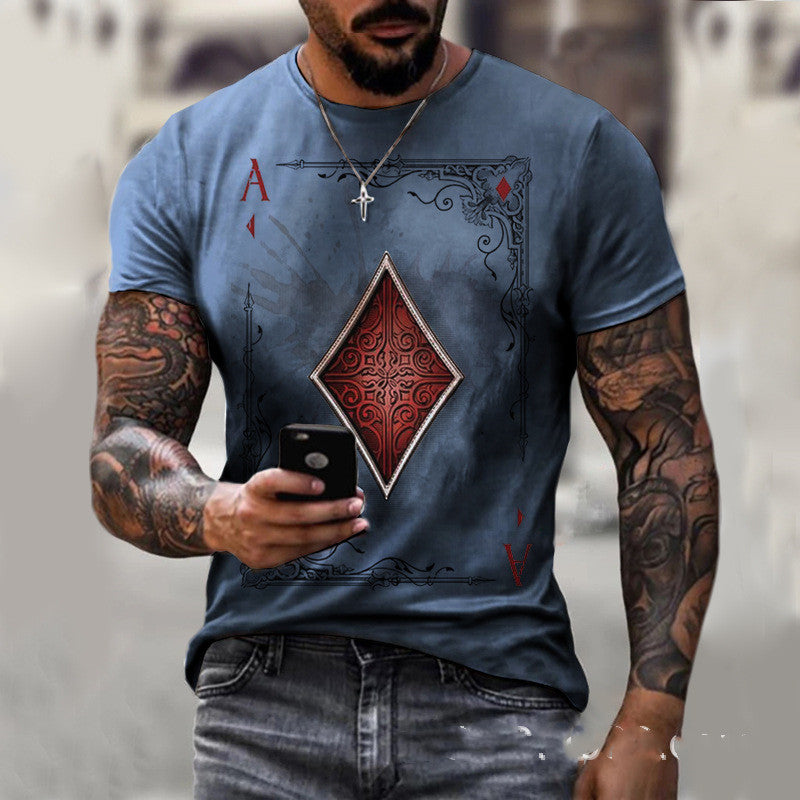 Playing card motif T-shirt