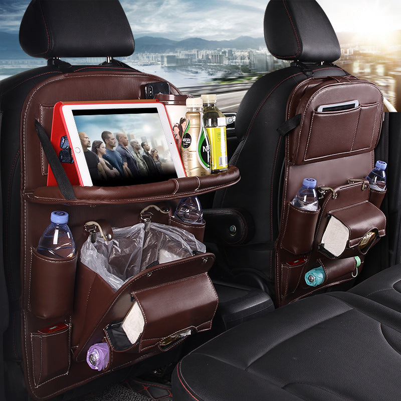 PU Leder Auto Aufbewahrungstasche Multifunktions-Rücksitzablage Hängetasche Wasserdichter Auto-Organizer Automotive Interieur Zubehör