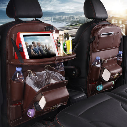 PU Leder Auto Aufbewahrungstasche Multifunktions-Rücksitzablage Hängetasche Wasserdichter Auto-Organizer Automotive Interieur Zubehör