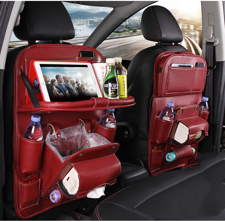 PU Leder Auto Aufbewahrungstasche Multifunktions-Rücksitzablage Hängetasche Wasserdichter Auto-Organizer Automotive Interieur Zubehör