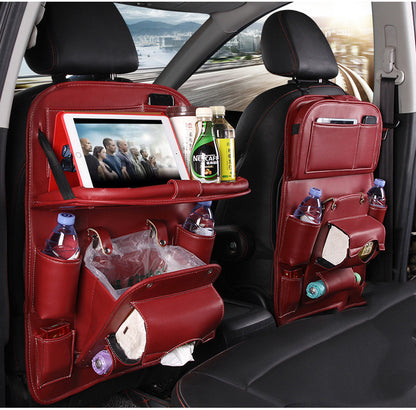 PU Leder Auto Aufbewahrungstasche Multifunktions-Rücksitzablage Hängetasche Wasserdichter Auto-Organizer Automotive Interieur Zubehör