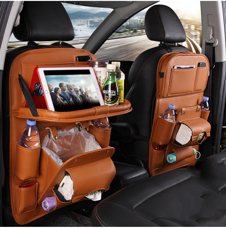 PU Leder Auto Aufbewahrungstasche Multifunktions-Rücksitzablage Hängetasche Wasserdichter Auto-Organizer Automotive Interieur Zubehör