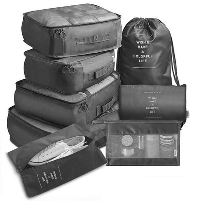 8-piece set luggage divider bag travel storage clothes underwear shoes organizer packing cubes
