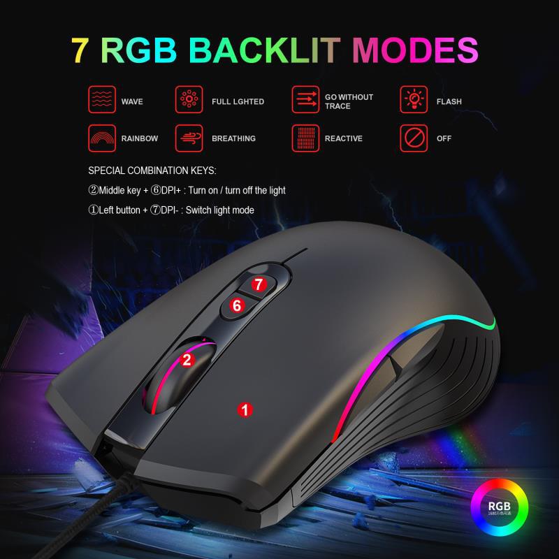 Light-up gaming mouse, wired gaming mouse