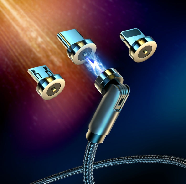 Essager 360° drehbares magnetisches USB-C-Ladekabel mit Schnellladefunktion und Magnetladefunktion, 540° drehbares magnetisches Micro-USB-Ladekabel