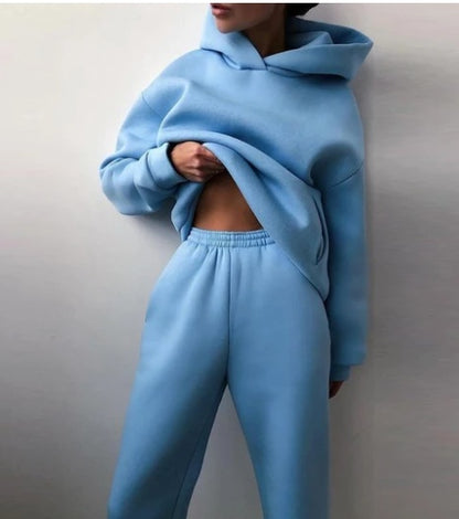 Women's Casual Hooded Two-Piece Hooded Tracksuit