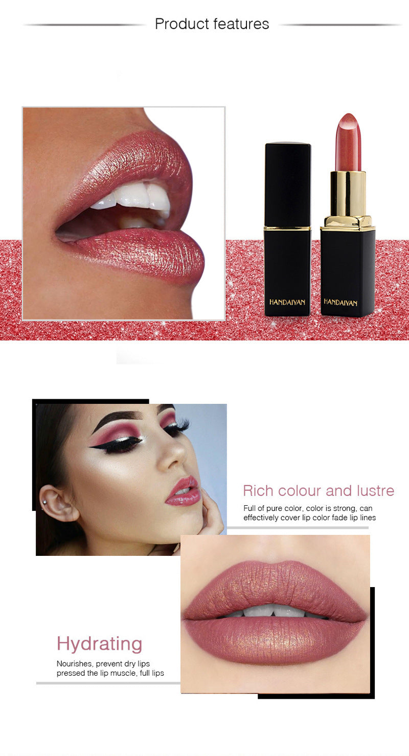 Farbtemperaturwechsel Perlmuttartiger Glänzender Metallic Lippenstift