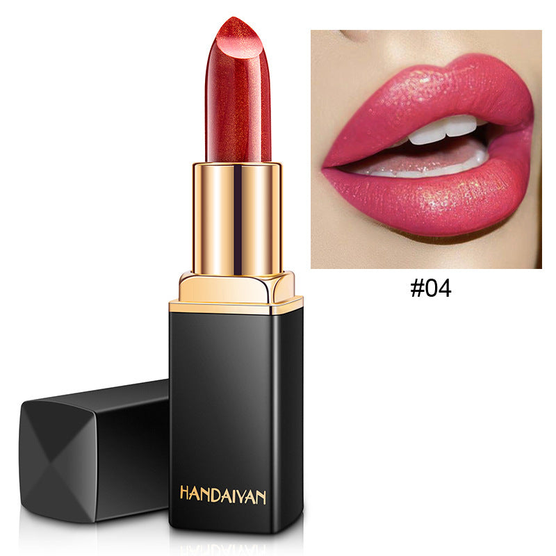 Farbtemperaturwechsel Perlmuttartiger Glänzender Metallic Lippenstift