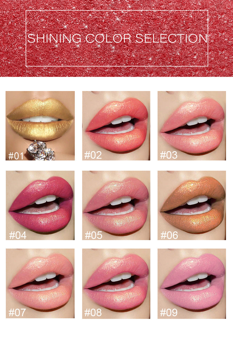 Farbtemperaturwechsel Perlmuttartiger Glänzender Metallic Lippenstift