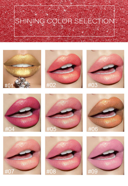 Farbtemperaturwechsel Perlmuttartiger Glänzender Metallic Lippenstift