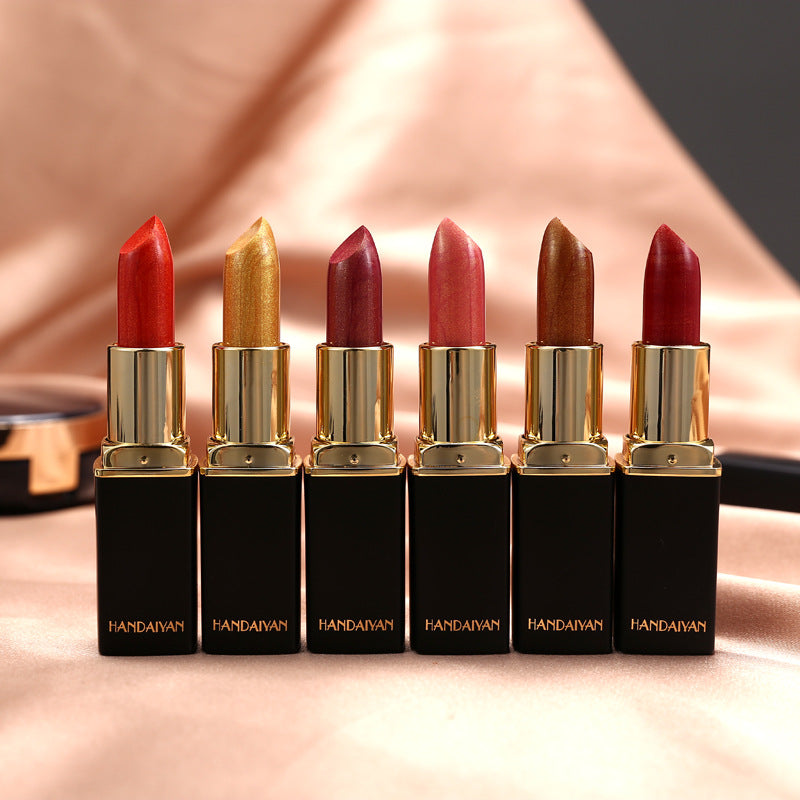 Farbtemperaturwechsel Perlmuttartiger Glänzender Metallic Lippenstift