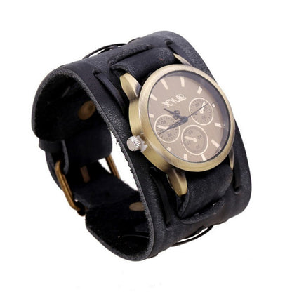 Retro Rindsleder Punk Armbanduhr