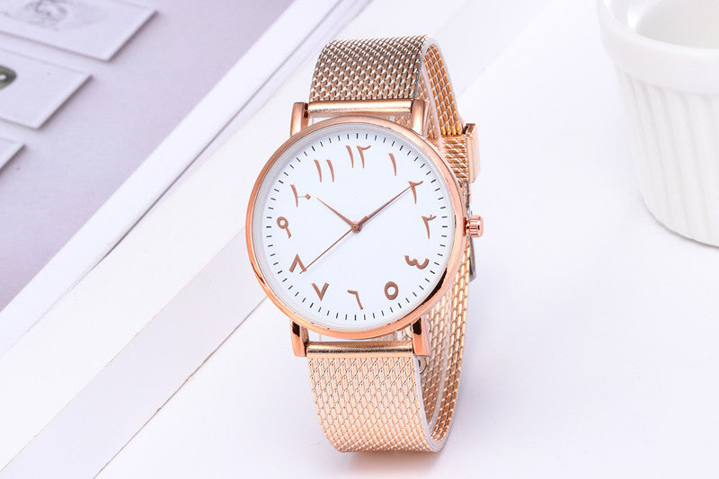 Fashionable Creative Quartz Digital Mesh Wristwatches