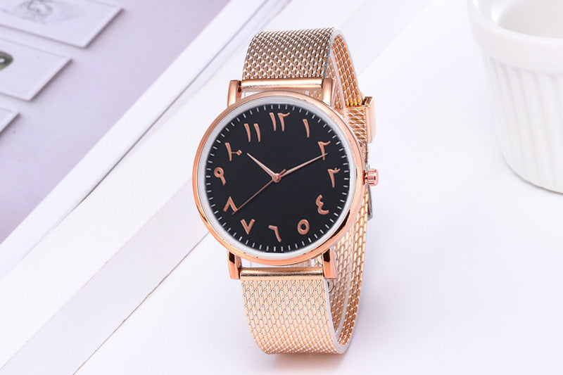 Fashionable Creative Quartz Digital Mesh Wristwatches
